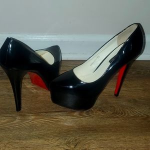 Black and red bottom stiletto heels